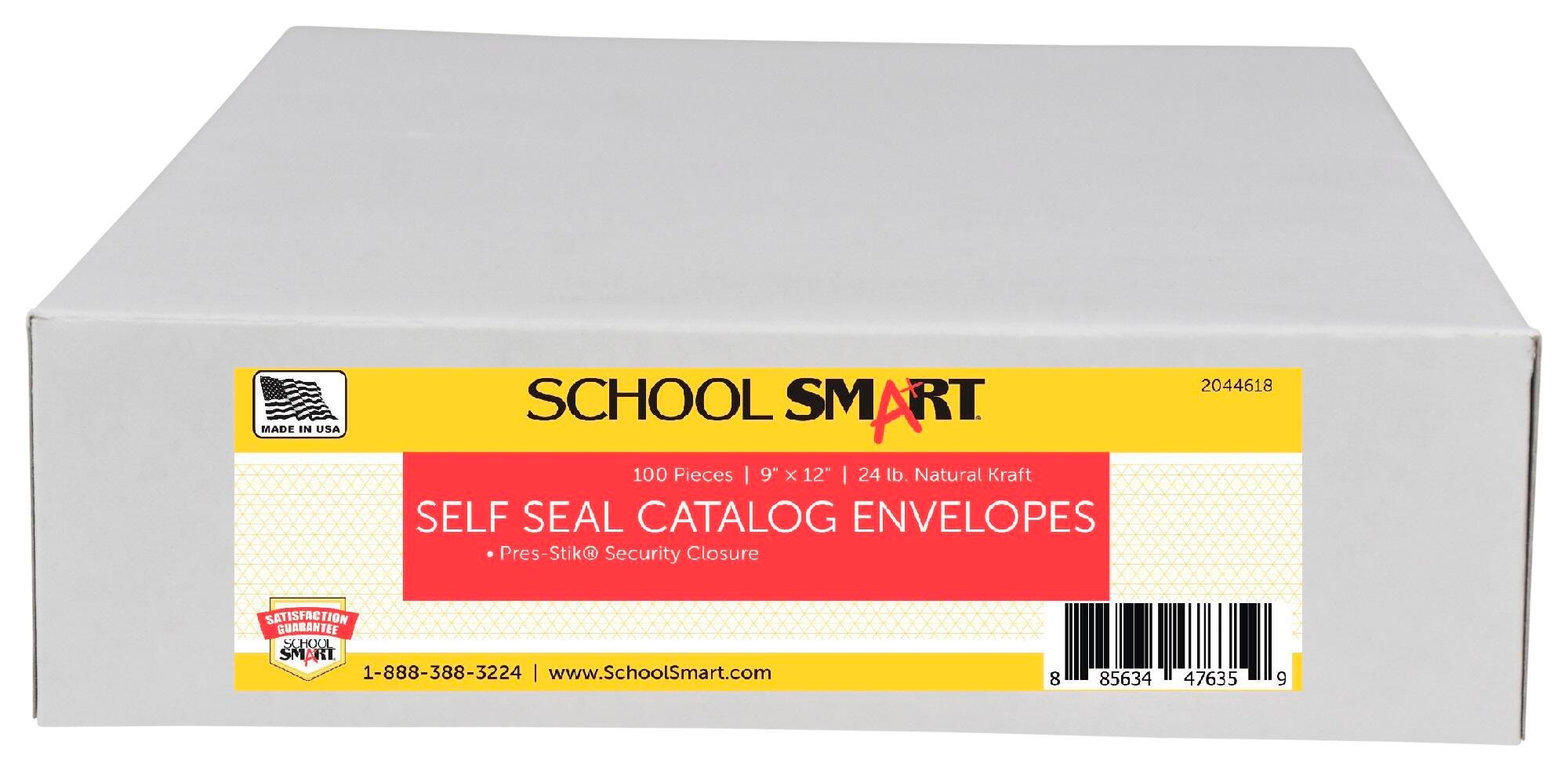 School Smart Natural Kraft Catalog Envelope, 9 x 12 Inches, Kraft Brown, Box of 100 2044618